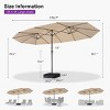 PURPLE LEAF 15ft Patio Market Umbrella and Base Double-Sided Rectangle Outdoor Table Sun Umbrellas with Crank - 3 of 4
