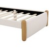 CAVINAS Full Size Bed Frame, Upholstered Platform Bed with Wood Supporting Feet, Bed Frame with Headboards and Trundle - 4 of 4