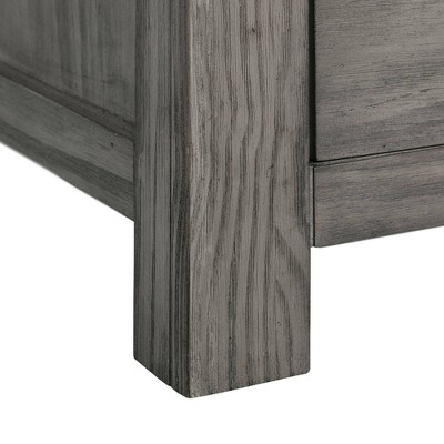 Gray Industrial Solid Wood Gentleman's Chest with Black Metal Trim