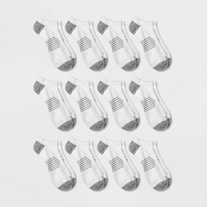 Men's No Show Striped Athletic Socks 12pk - All in Motion™ 6-12 - 1 of 3