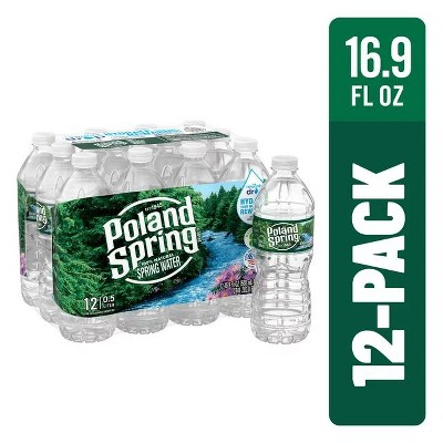 12 Pack Poland Spring Brand 100% Natural Spring Water, 16.9oz