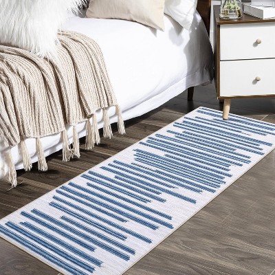 Washable Geometric Area Rug - Non-Slip Modern Abstract Carpet for Living Room, Bedroom, Dining - Farmhouse Style