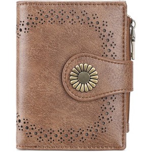 Clotth Womens Wallet - RFID Blocking Slim Bifold Wallet for Women with Zipper Coin Pocket,9 Card Slots & ID Window for Daily Use,Travel - 1 of 4