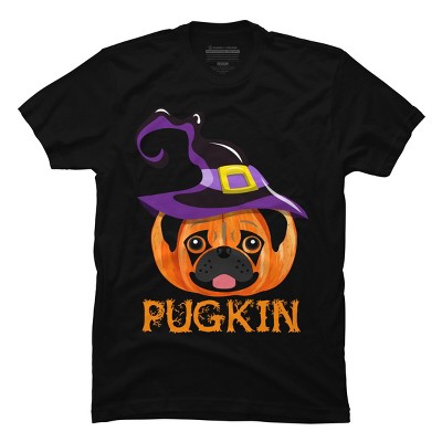Men's Design By Humans Pugkin Pumpin Halloween By trantanphat95 T-Shirt