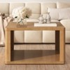 ALEXOUN 30.8 Inch Square Farmhouse Coffee Table with Half-Open Compartment –for Living Room,Family Homes,Apartmentsn and Rustic Decor - 2 of 4