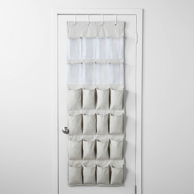 Over The Door 24 Pocket Mesh Shoe Organizer Light Gray - Brightroom™: Hanging Shoe Storage, Holds 24 Pairs, No Assembly Required