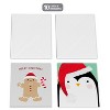 10ct Blank Christmas Cards Boxed with Envelopes Gingerbread Man and Penguin - 4 of 4