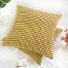 PiccoCasa Corn Striped Decorative Soft Plaid Corduroy Sofa Throw Pillow Covers 4 Pcs - 3 of 4