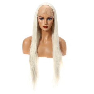 Unique Bargains Women's Long Straight Hair Lace Front Wigs with Wig Cap 24" 1PC - 1 of 4