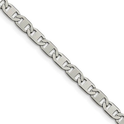 Black Bow Jewelry 5mm Stainless Steel Flat Anchor Chain Necklace