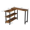 Whizmax 360° Rotatable Sofa Side Table Mobile End Table with 2-Tier Storage Shelves for Home - 4 of 4