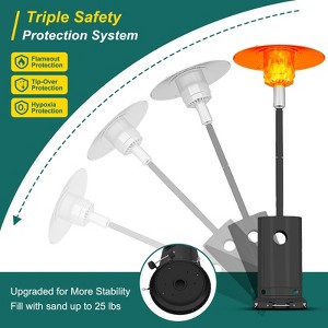 Outdoor Gas Heater 48000 BTU Stainless Steel, Portable with Wheels, Powder Coated Surface, Reliable Ignition System, Automatic Tilt Safety - 1 of 4