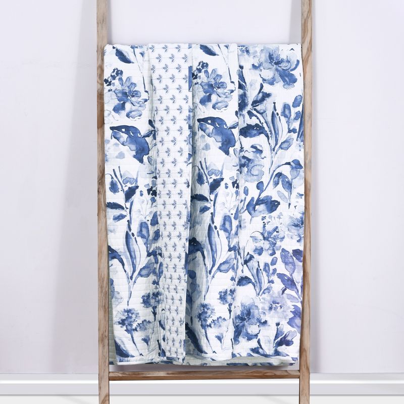 Linnea Blue Floral Quilted Throw - Levtex Home, 2 of 4