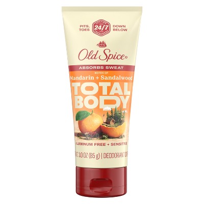 Old Spice Total Body - Whole Body Deodorant Cream - Mandarin and Sandalwood - 3oz