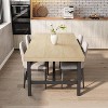 Large Long Dining Table for 6-8 People, Rustic Wood Kitchen Table with Sturdy Black Metal Legs, Industrial Rectangle Patio Table - 4 of 4