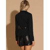 INSPIRE CHIC Women's Regular Fit Stand Collar Double Breasted Casual Peplum Steampunk Jacket - 3 of 4