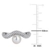 EVERLY JEWELRY | Sterling Silver 3/8 CT TGW White Topaz And 6 - 6.5 MM White Freshwater Cultured Pearl Fashion Ring - 4 of 4