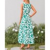 Womens Summer Dress V Neck Elastic Waist Sleeveless Floral Elegant Casual Maxi Dress - 2 of 4