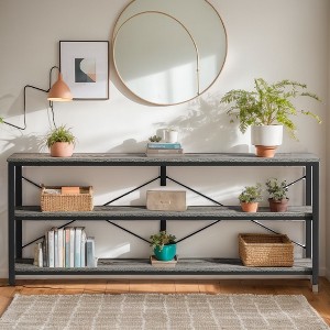 Hommoo 70.9" Console Table, 3-Tier Sofa Table with Metal Frame - 1 of 4