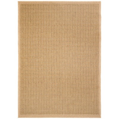 5'3x7' Micro Grid Rectangular Woven Indoor Outdoor Area Rug Black/Beige -  Threshold™