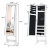 Tangkula 2-in-1 Freestanding Jewelry Cabinet Organizer with Full-Length Mirror Black/ White - 3 of 4