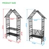 Chery Life Metal Garden Arch with Gate with planter, Climbing Plants Support Rose Arch Outdoor Black - 4 of 4