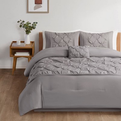 5 Piece Cavoy Comforter Set - Luxe Diamond Tufting, All Season Bedding, Matching Bed Skirt, Decorative Pillows