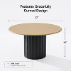 PexFix 52" Wood Round Dining Table Kitchen Table for 4-6 with Arc-Shaped Edge Top & Fluted Pedestal for Living/Dining Room Coffee Office Natural - 4 of 4