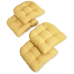 Blazing Needles, 19-inch U-Shaped Spun Polyester Outdoor Tufted Dining Chair Cushions (Set of 4) - 1 of 1