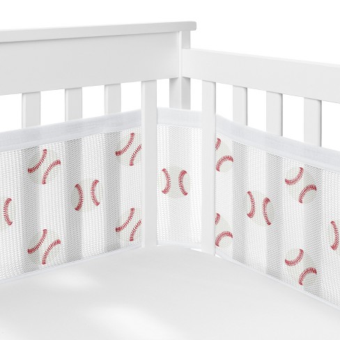 Red crib store bumper pads