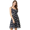 Allegra K Women's Summer Spaghetti Strap Smocked Floral A-Line Sundresses - 2 of 4