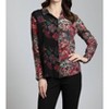 Women's Mixed Media Floral Button Front Shirt - APNY - 2 of 4
