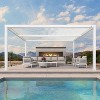 PURPLE LEAF Outdoor Louvered Pergola Aluminum Gazebo Modern White Patio Metal Pergola with Adjustable Rainproof Hardtop for Garden Lawns Yard - 2 of 4