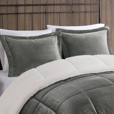 Charcoal and Ivory Full Down Alternative Microfiber Comforter Set