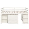 PAGED Simple Wooden Low Loft Bed Bunk Bed with Movable Desk, Twin Size Bed Frame with Storage, Ladder and Guardrail for Kids, Teens - 2 of 4