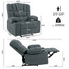 Modern Upholstered Accent Chair, Accent Chair with Massage and Heat, Accent Chair Suitable For Living Room,Office-Coolbibila - 4 of 4