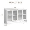 55" Modern Sideboard Buffet with Power Outlet & LED Lights - 4-Door Storage Cabinet with Adjustable Shelves - 3 of 4