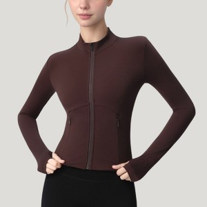 Anna-Kaci Active Women's Long Sleeve Full Zip Athletic Jacket with Thumbholes and Fitted Silhouette - 1 of 4