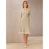 INSPIRE CHIC Women's Midi Knitted Ribbed Ruffled A-Line Sweater Polo Dresses - 2 of 4