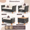 Costway 7 PCS Patio Furniture Set with Loveseat Armchairs Ottomans & Storage Table - 3 of 4