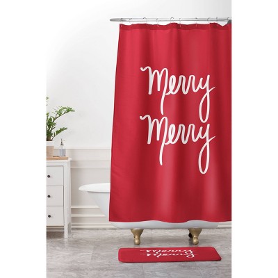 Orara Studio Modern Christmas Shower Curtain Blue/brown - Deny Designs :  Target