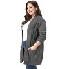 Agnes Orinda Women's Plus Size Lightweight Knit Open Front Long Sleeve Cardigans - 4 of 4