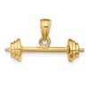 Black Bow Jewelry 14k Yellow Gold 3D Barbell Pendant - 3 of 4