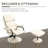 Faux Leather Swivel Reclining Chair with Ottoman, High Back and Thick Foam Padding - 3 of 4