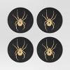 4pc Halloween Spider Coasters - Threshold™: Multicolor Drink Coasters for Halloween Decor, 4x4 Polyurethane - 3 of 3
