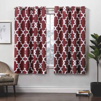Set of 2 Ironwork Sateen Woven Room Darkening Window Curtain Panels - Exclusive Home