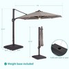 Sonkuki 11Ft Aluminum LED Cantilever Patio Umbrella with Base for Patio Deck Garden - 3 of 4