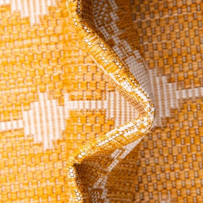 Yellow Synthetic Trellis Outdoor Rectangular 4' x 6' Rug