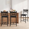 WhizMax Bar Stools Set of 4, PU Upholstered, X-Backrest, Metal Footrest, Black Counter Height for Dining Room, Coffee Shop - 3 of 4