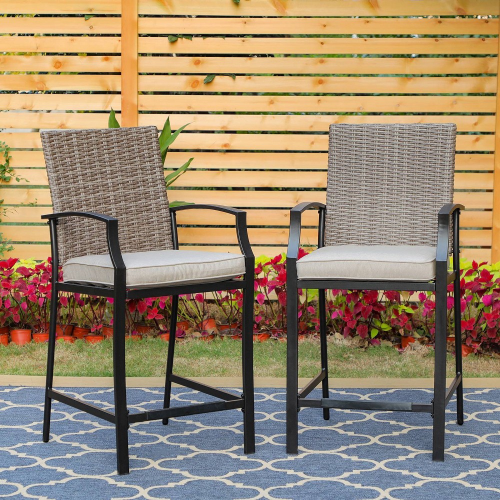 Photos - Garden Furniture 2pk Outdoor Bar Stools - Captiva Designs